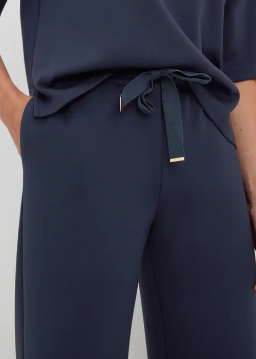 Navy Scuba Co-ord Wide Leg Trousers - 8/L29 Image 3