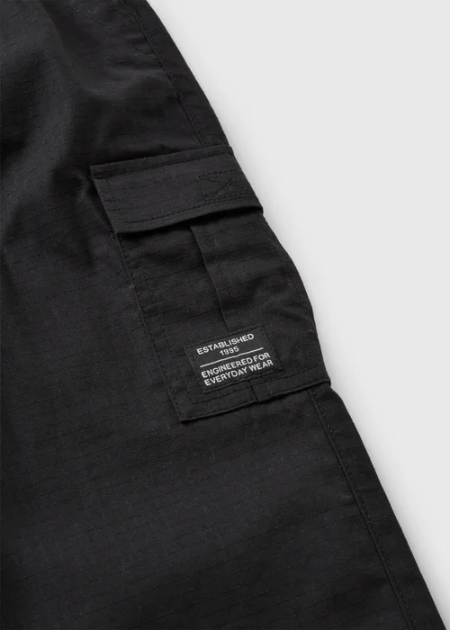 Boys Black Ripstop Cargo Trousers (7-15yrs) - 7 Yrs Image 2