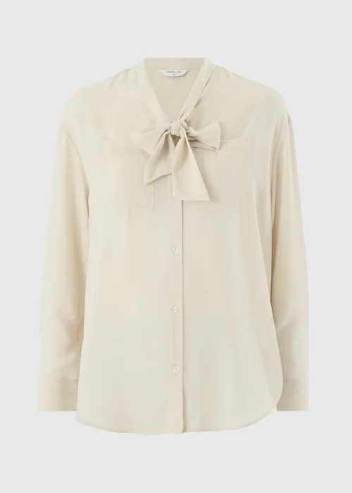 Cream Tie Neck Pussy Bow Blouse - 8 Image 3