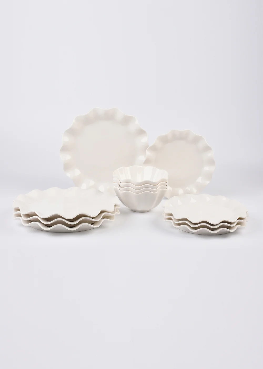 12 Piece White Wave Dinner Set Image 2