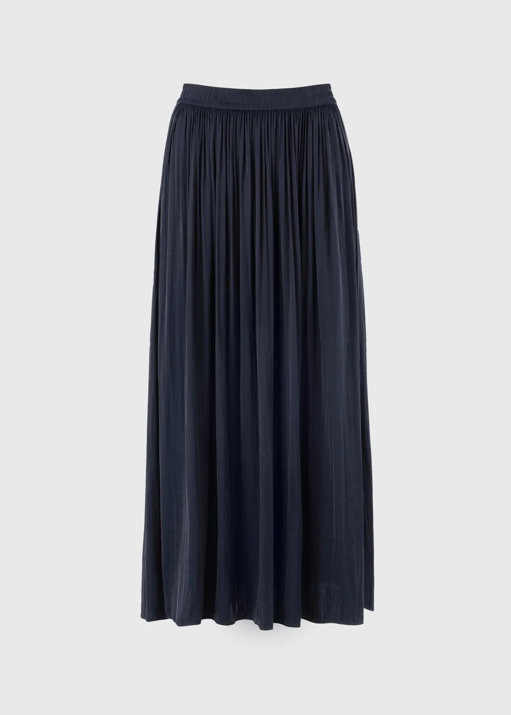 Navy Crinkle Satin Midaxi Skirt - 8 Image 4