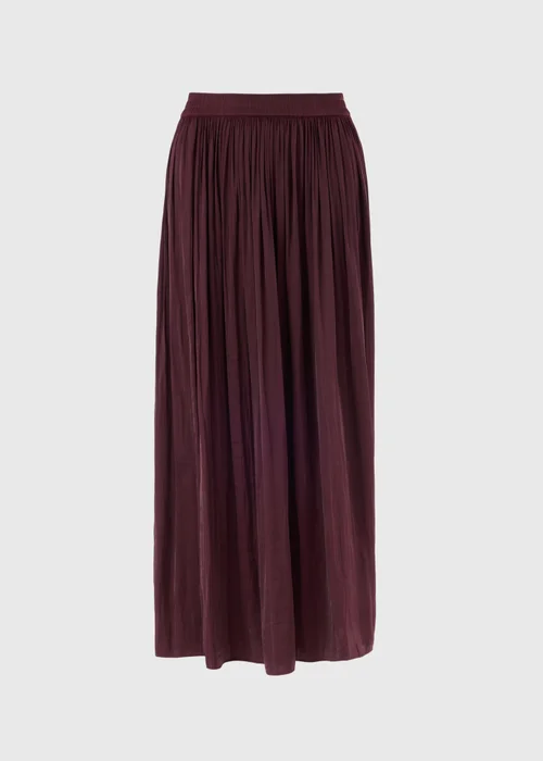 Wine Crinkle Satin Midaxi Skirt - 8 Image 4