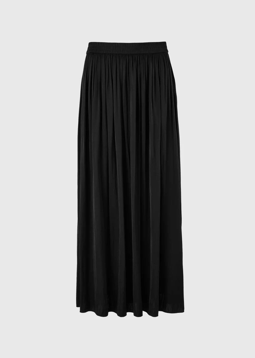 Black Crinkle Satin Midaxi Skirt - 8 Image 1