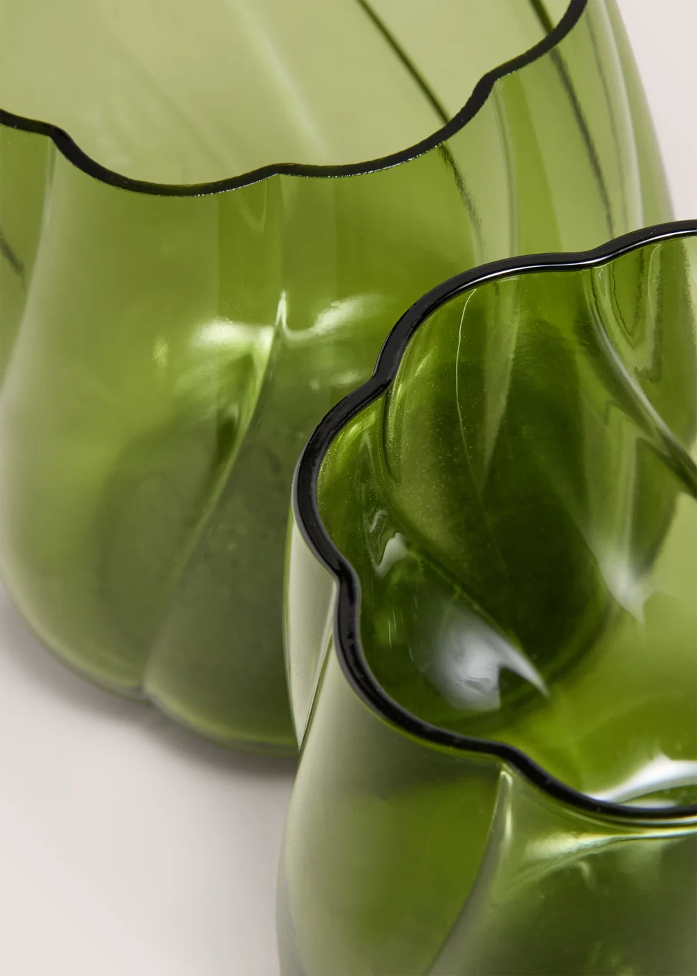 2 Pack Green Ridged Tumblers Image 2