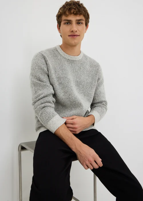 Grey Textured Jumper - S Image 1