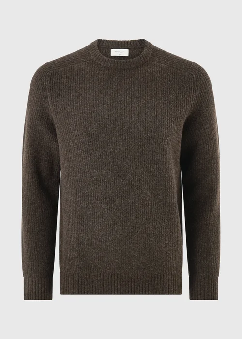Brown Ribbed Knitted Jumper - S Image 4