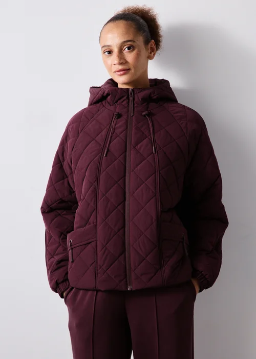 Souluxe Burgundy Quilted Jacket - M Image 1
