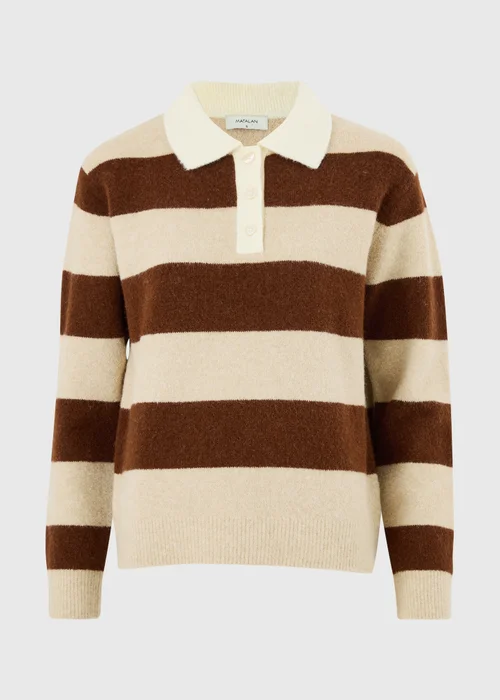 Chocolate Brown Stripe Rugby Top - XS Image 4