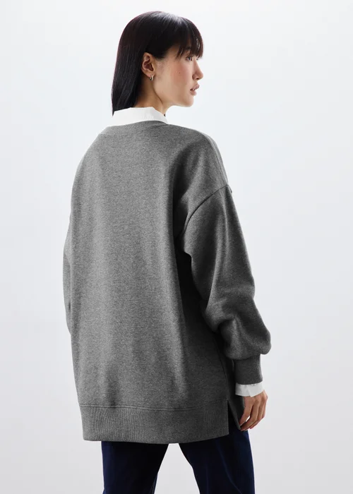 Charcoal Grey Longline Sweatshirt - S Image 2