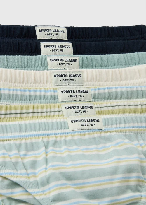 7 Pack Boys Green Striped Design Briefs (1.5-11 Yrs) - 1.5 - 2 Yrs Image 2