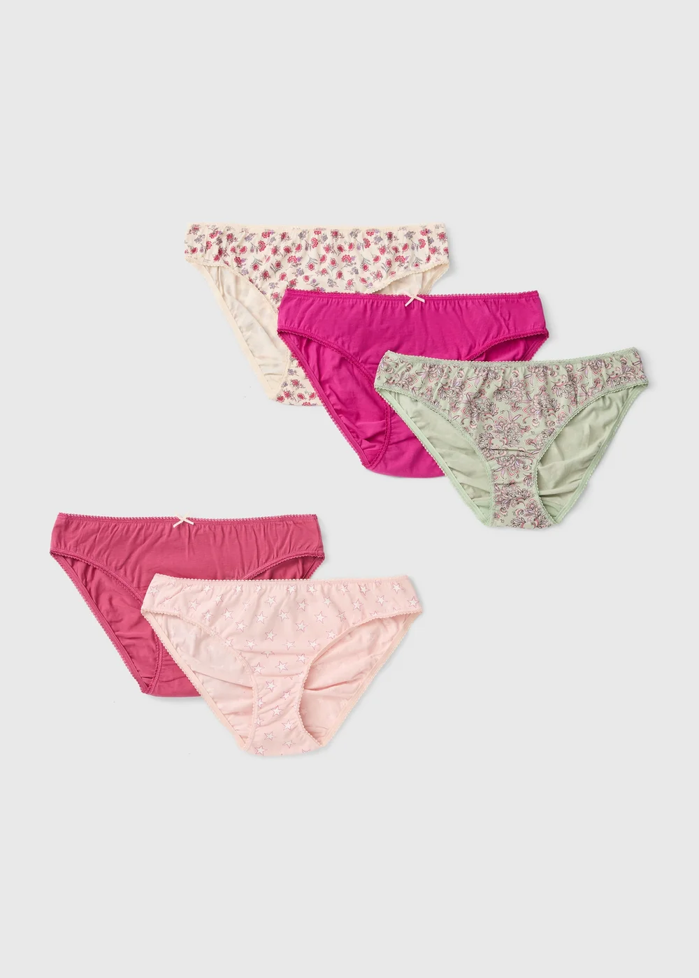 5 Pack Multicoloured Mini Paisley Knickers - 6 Image 1