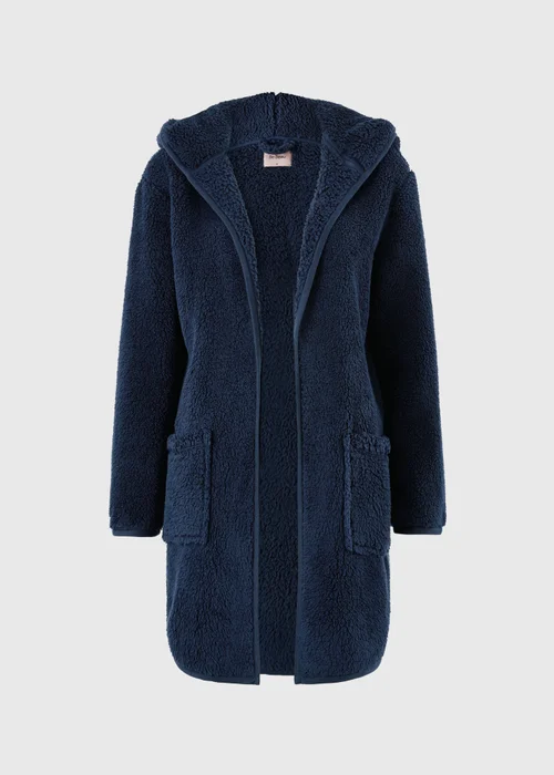 Navy Fleece Longline Cardigan - XS Image 2