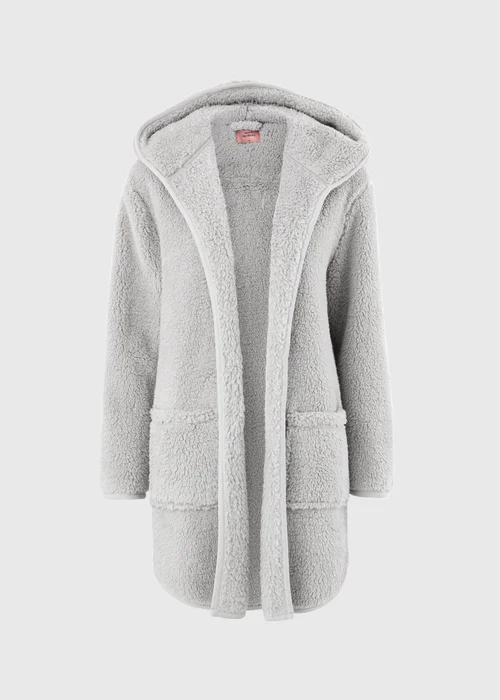 Grey Fleece Hooded Cardigan - XS Image 3