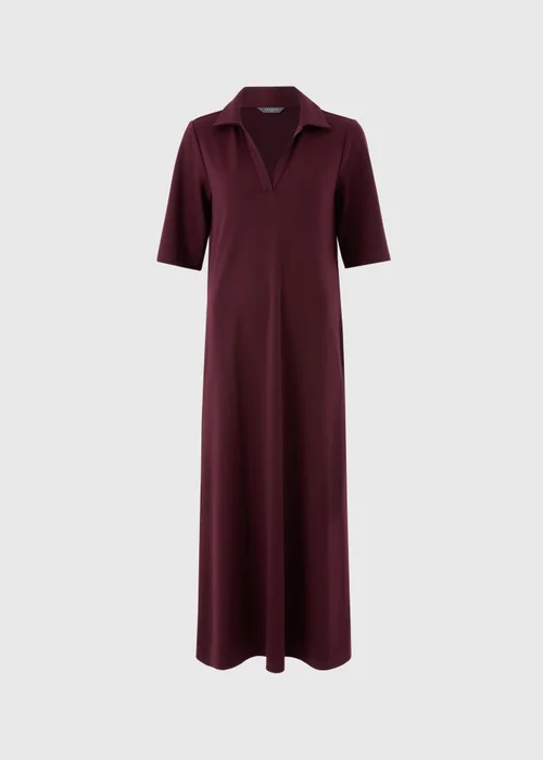 Wine Polo T-Shirt Midaxi Dress - 8 Image 4
