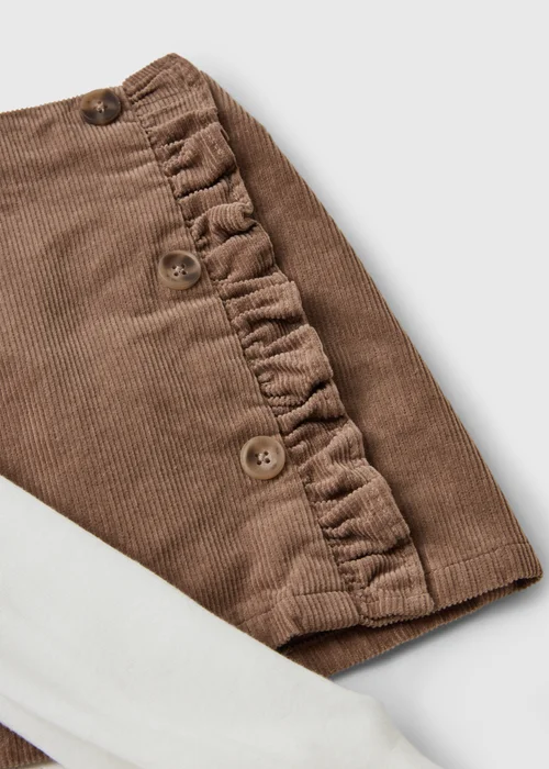 Girls Brown Cord Skirt & Tights Set (1-8 Yrs) - 1-1.5 Yrs Image 2