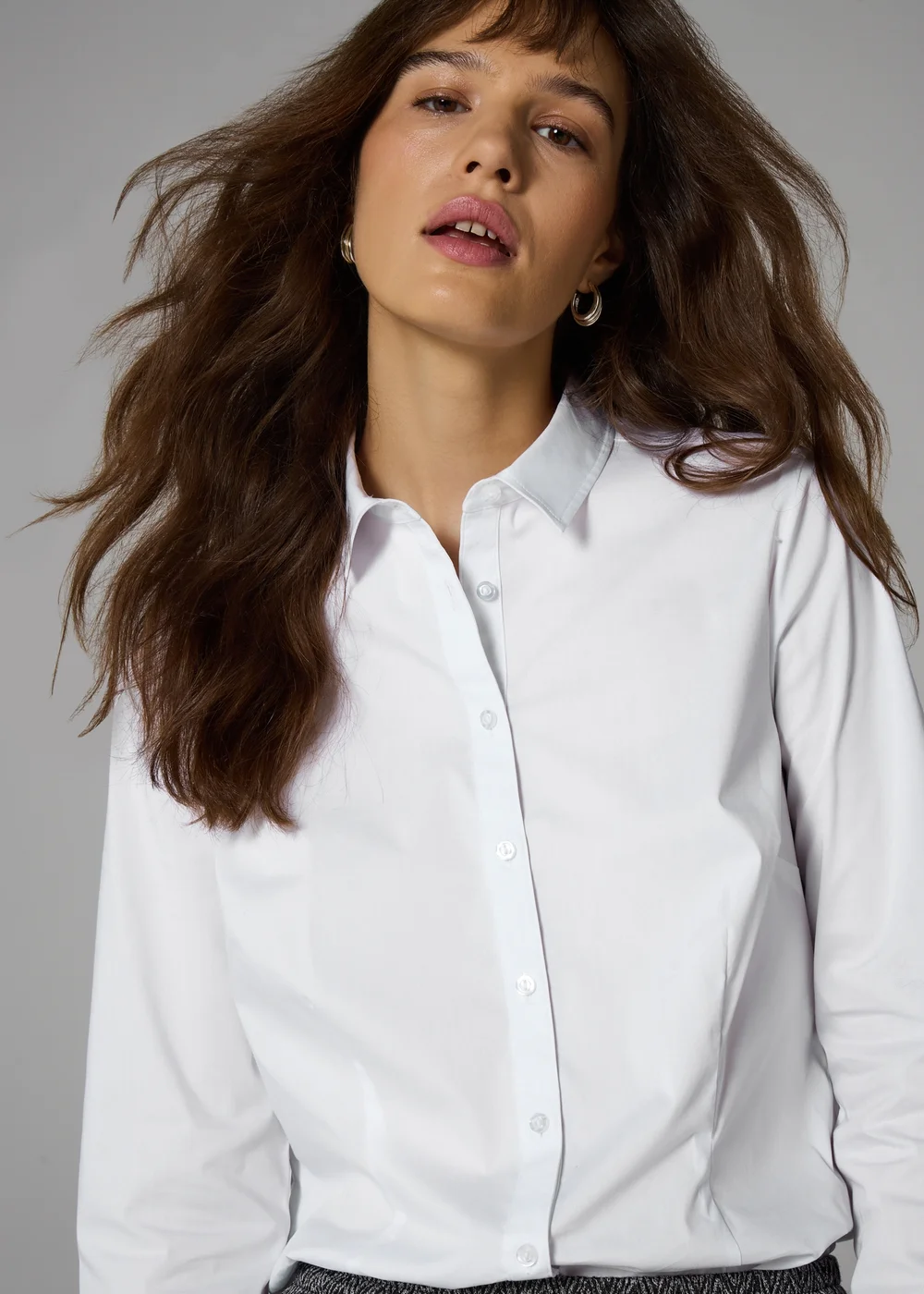 Petite White Button Up Shirt - 6 Image 1