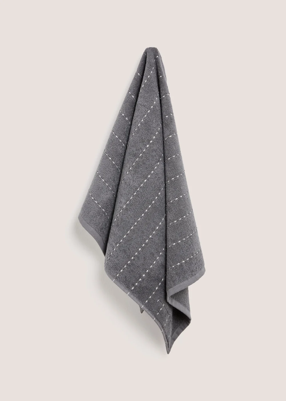 Grey Rib Stitch Hand Towel - Hand Towel Image 1