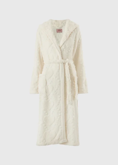 Cream Heart Hooded Dressing Gown - XS Image 4