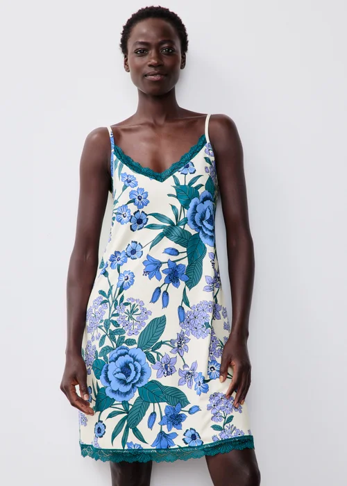 Blue Chemise Floral Nightie - XS Image 1
