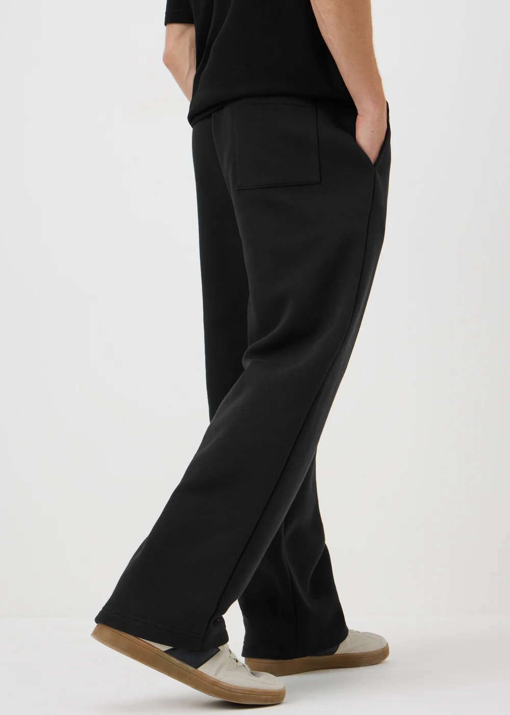 Black Relaxed Straight Jogging Bottoms - XS Image 2