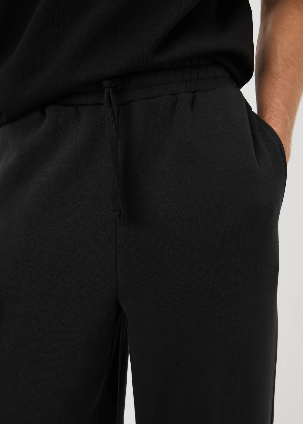 Black Relaxed Straight Jogging Bottoms - XS Image 3
