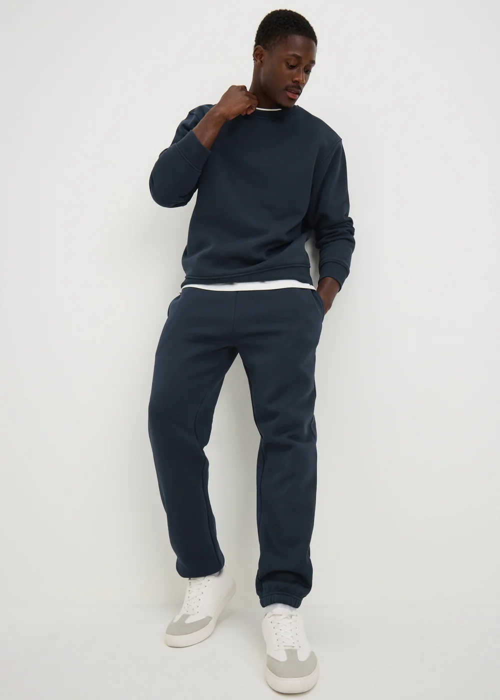 Navy Relaxed Cuff Co Ord Jogging Bottoms - XS Image 1