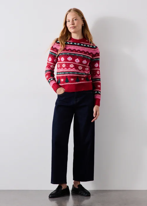 Red Fairisle Matching Family Christmas Jumper - XS Image 4