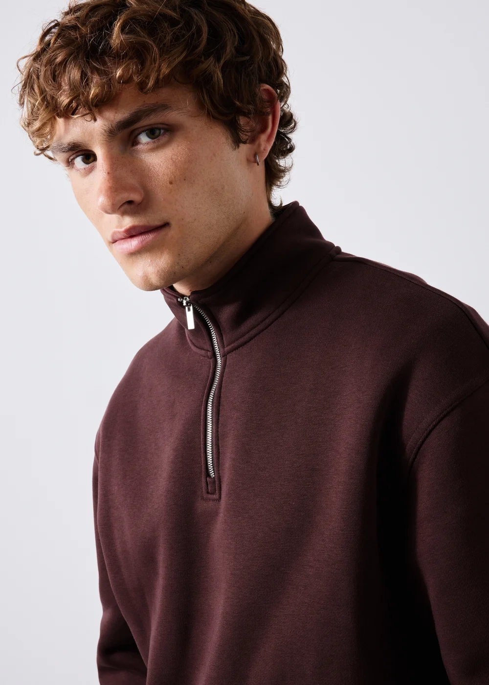 Burgundy 1/2 Zip Jumper - S Image 3