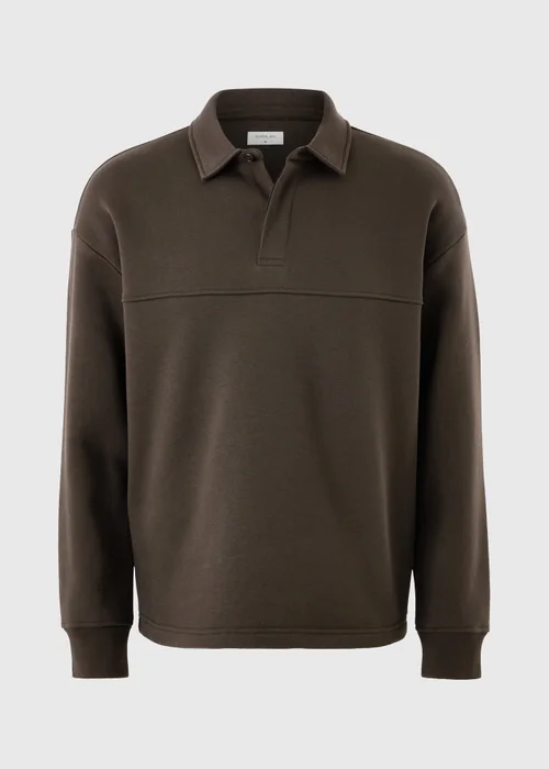 Brown Relaxed Rugby Polo Shirt - S Image 4