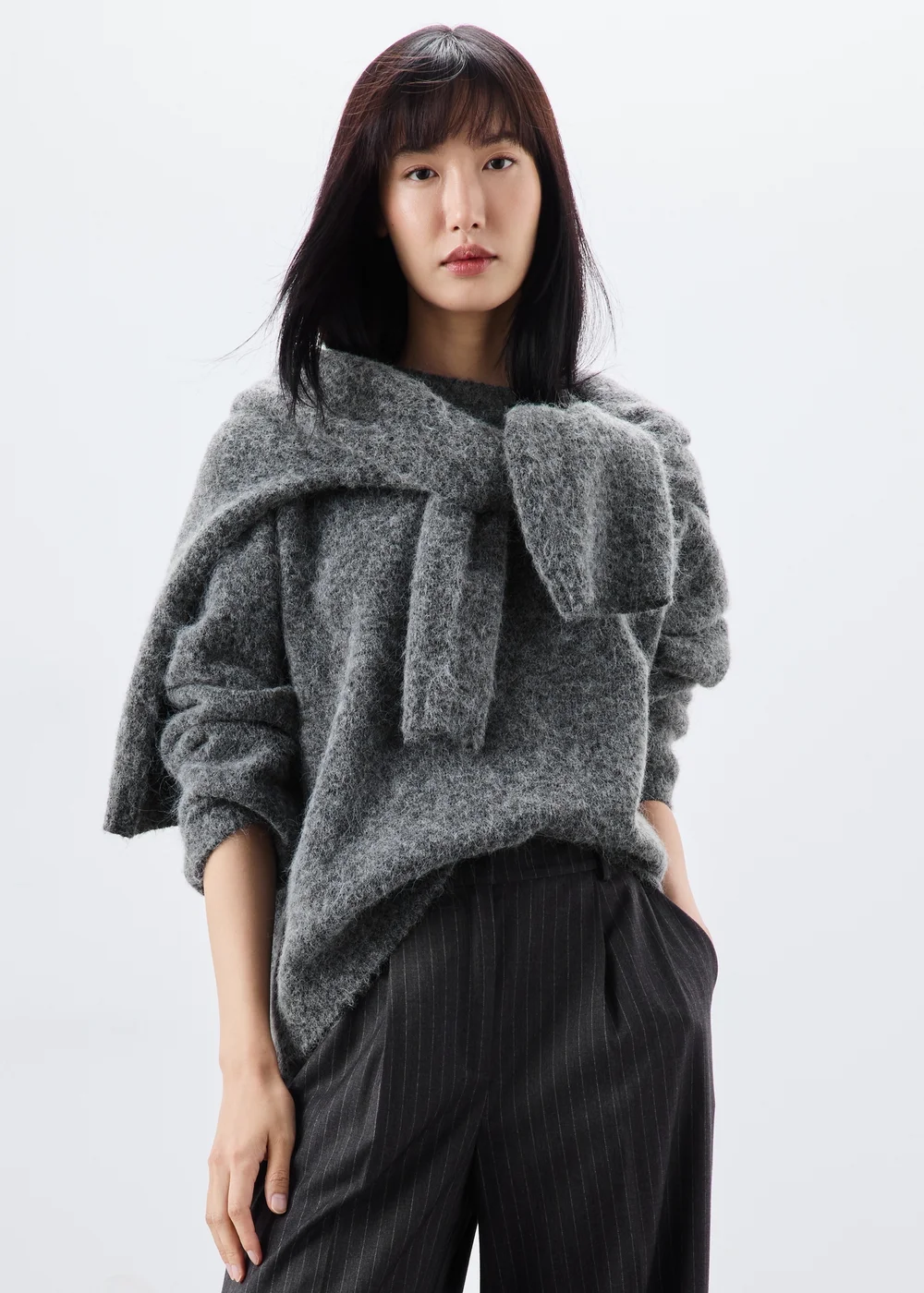 Charcoal Grey Fluffy Jumper - XS Image 4