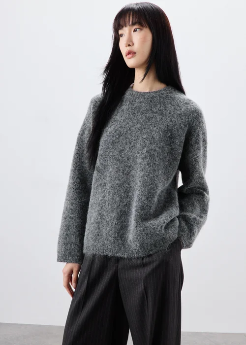 Charcoal Grey Fluffy Jumper - XS Image 1