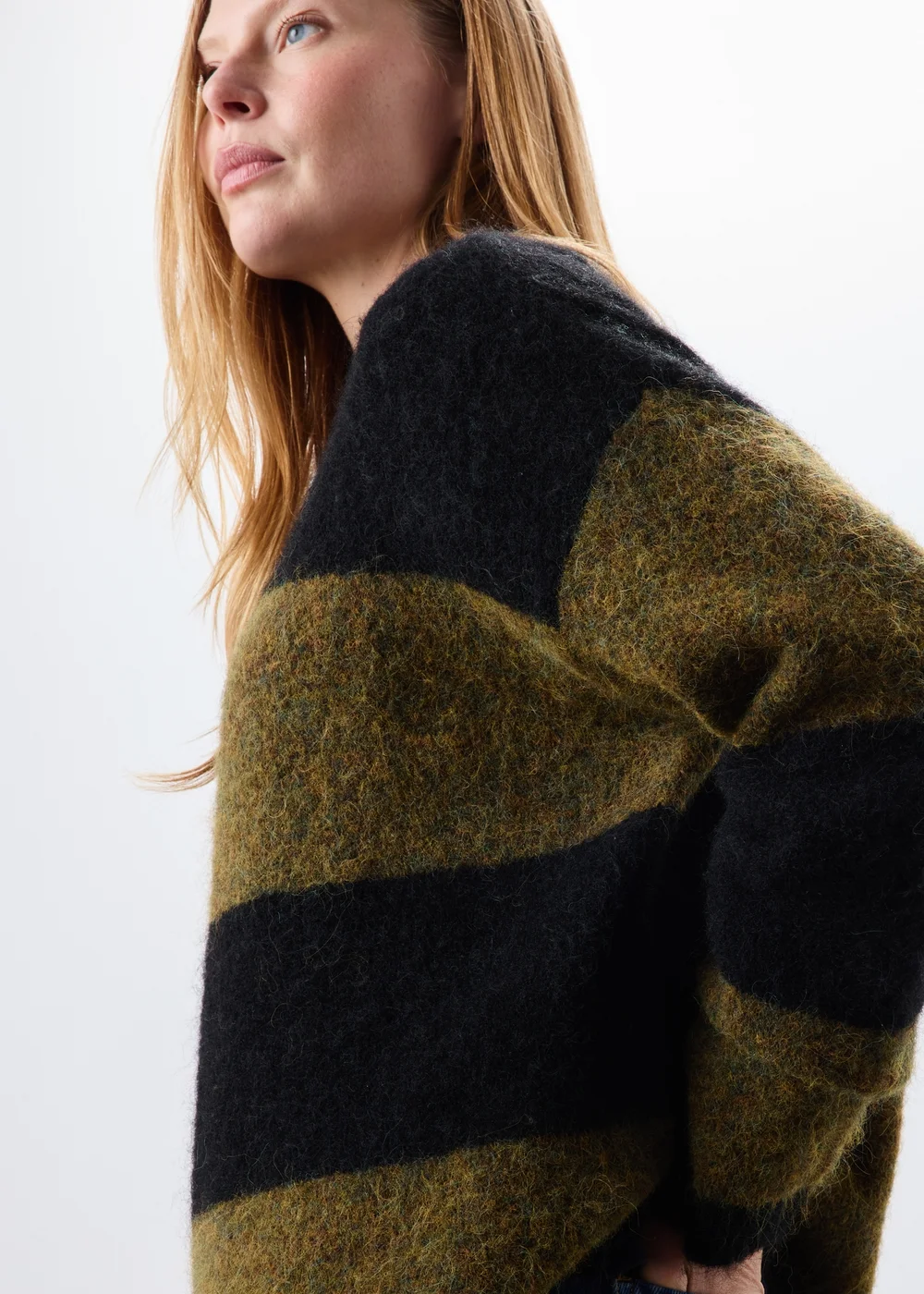 Black Stripe Fluffy Jumper - XS Image 3