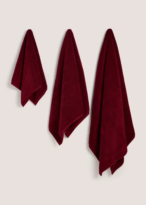 700gsm Luxury Zero Twist Burgundy Towels - Hand Towel Image 1