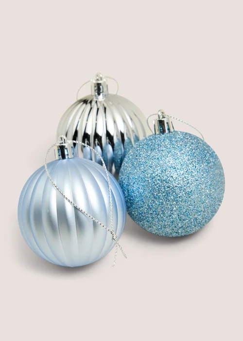 12 Pack Blue Bauble Pack Image 2