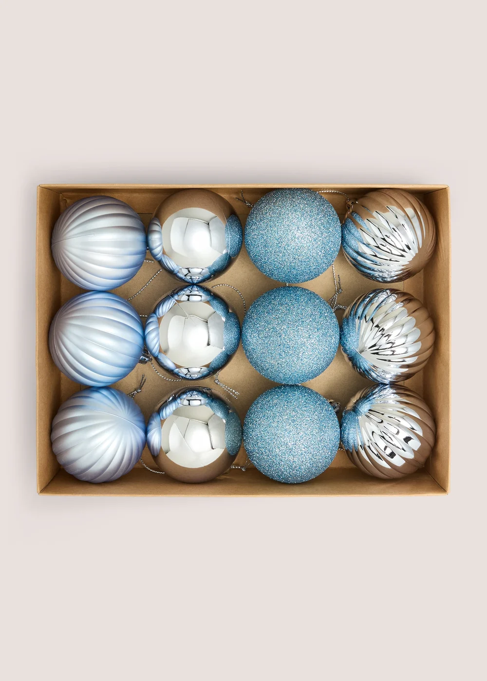 12 Pack Blue Bauble Pack Image 1