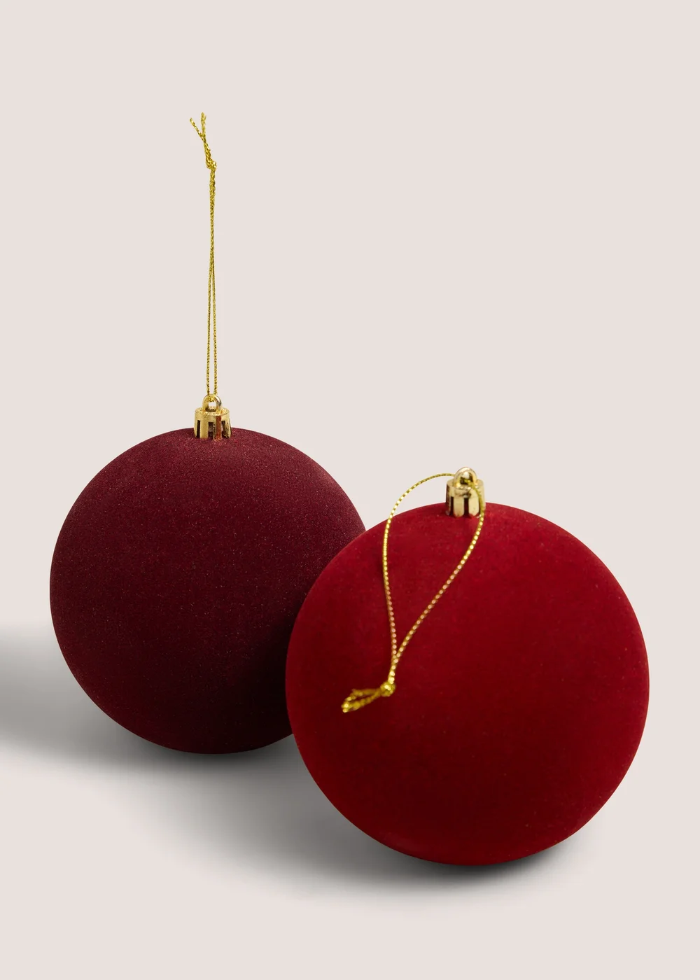 4 Pack Burgundy Flocked Bauble Pack Image 2