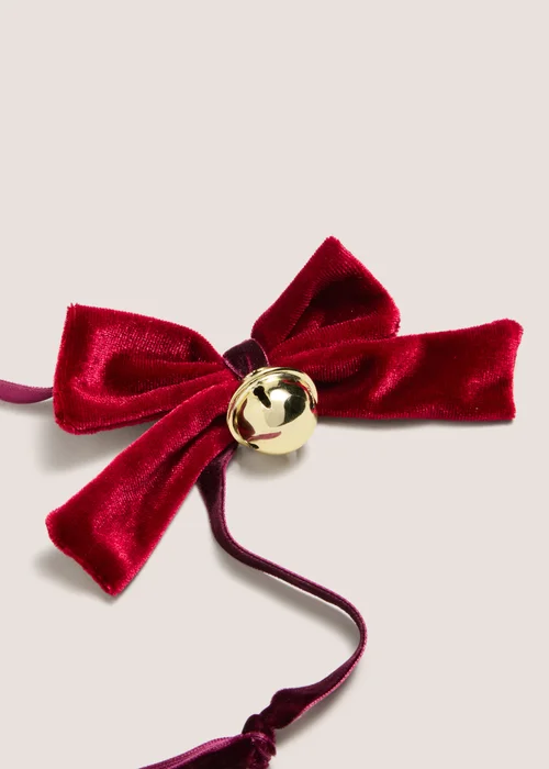 Burgundy Bow Garland Decoration Image 2