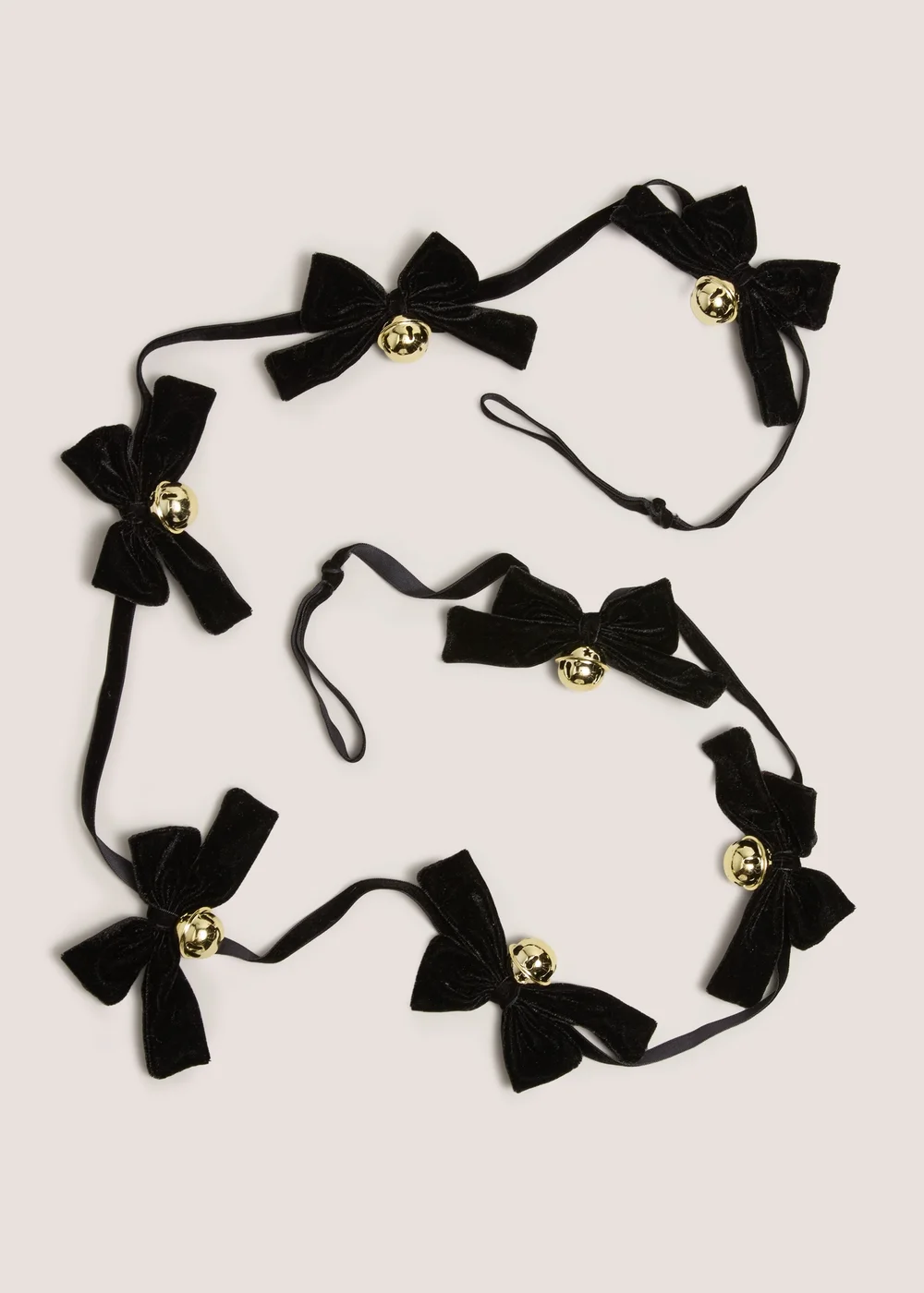 Black Bow Garland Christmas Decoration Image 1