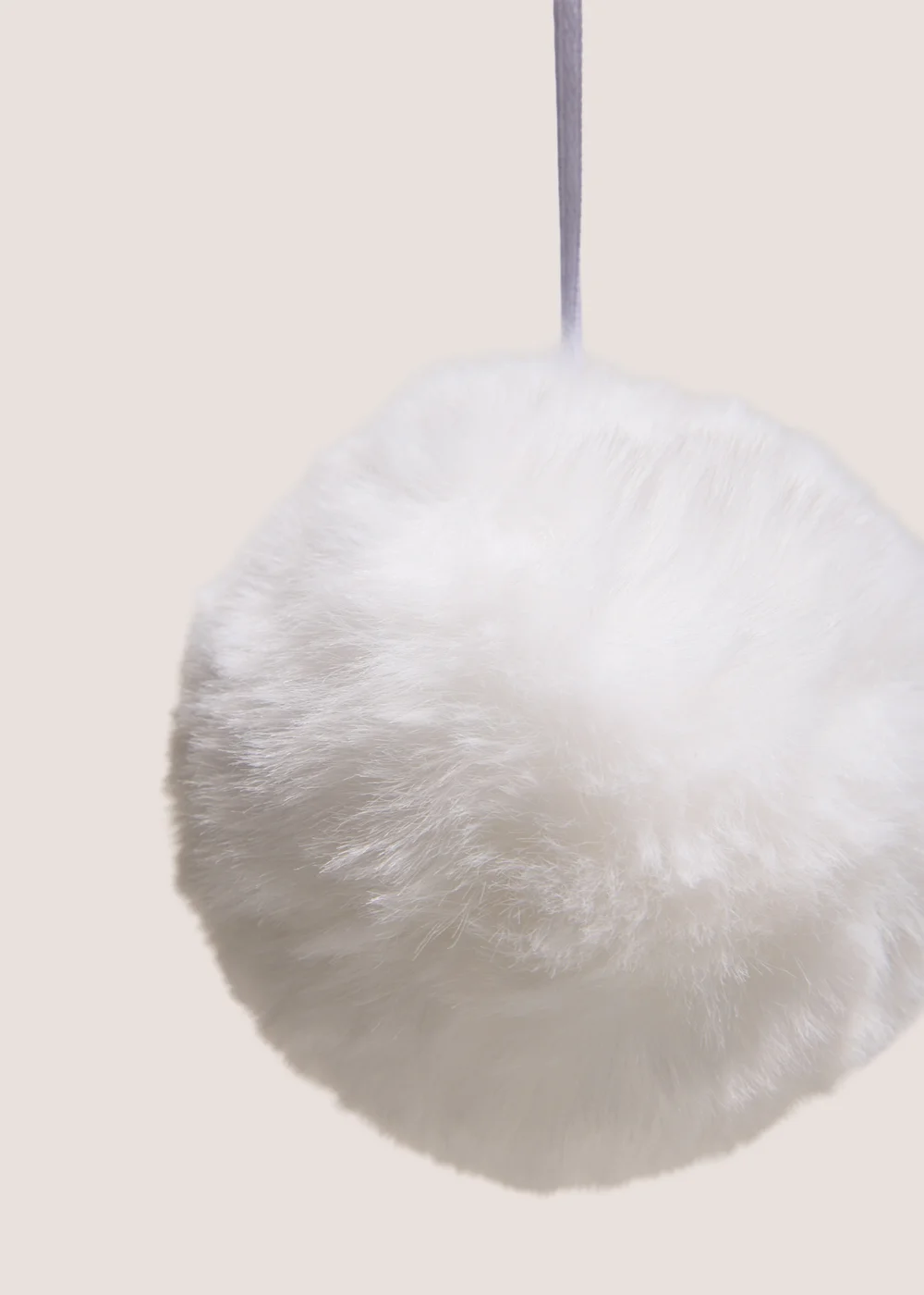 White Pom Pom Christmas Decoration Image 2
