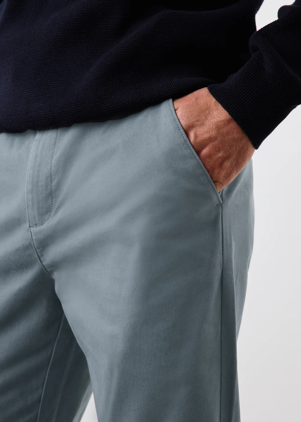 Lincoln Charcoal Belted Chino Trousers - 32 R Image 2