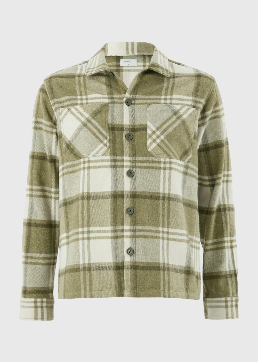 Sage Green Brushed Check Overshirt - S Image 4