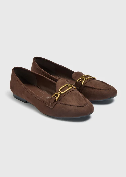Chocolate Brown Detail Loafer - 3 Image 1