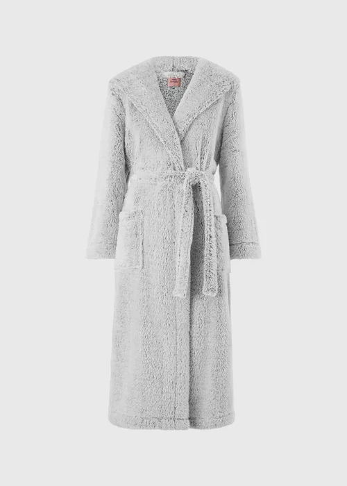 Grey Hooded Dressing Gown - XS Image 4