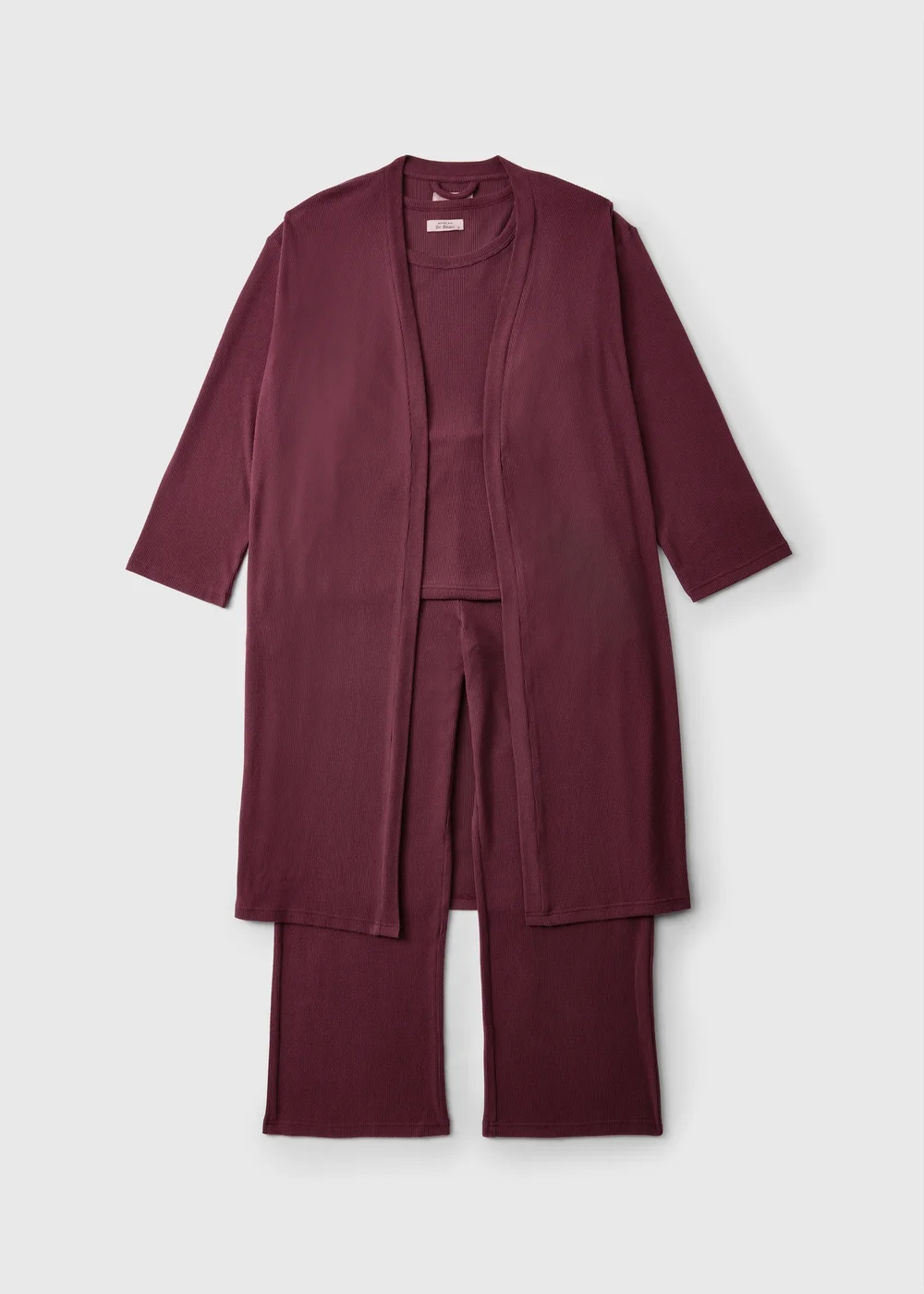 Wine 3 Piece Soft Knit Lounge Set - XS Image 1