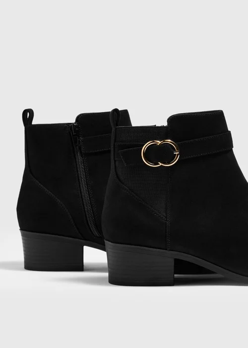 Black Suede-Effect Ankle Boots - 3 Image 2