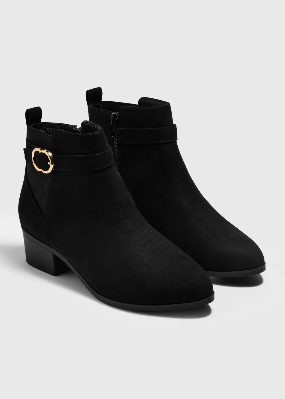 Black Suede-Effect Ankle Boots - 3 Image 1