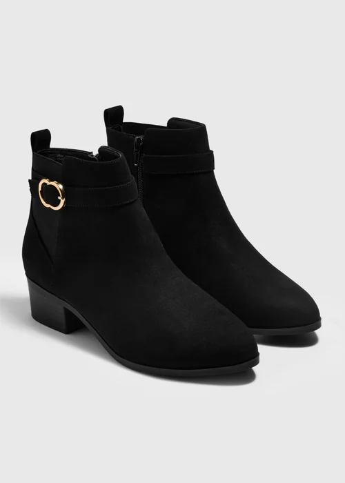 Black Suede-Effect Ankle Boots - 3 Image 1