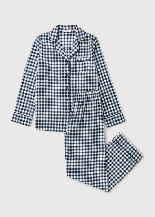 Navy Gingham Woven Pyjama Set - 8 Image 2