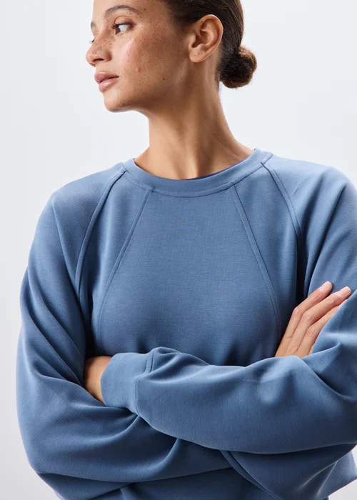 Blue Batwing Sleeve Jumper - XS Image 3