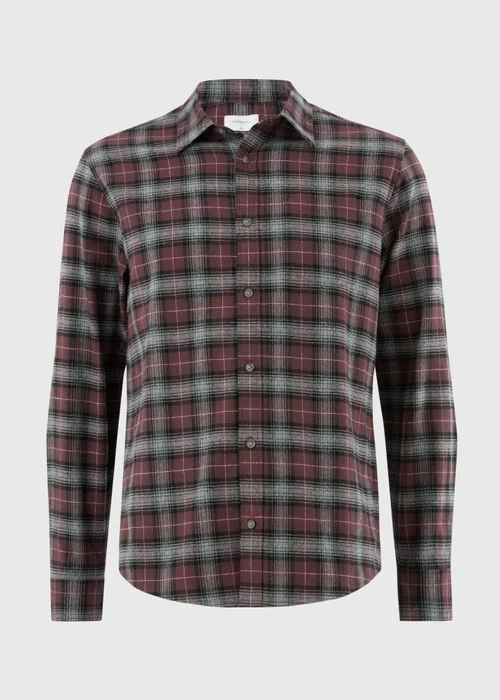 Burgundy Check Flannel Shirt - S Image 4